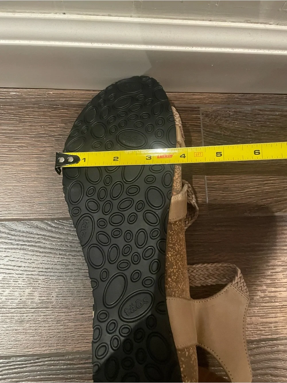 Taos Trulie Braided Wedge Sandal Comfort Adjustable in Stone EU 41/US 10/10.5